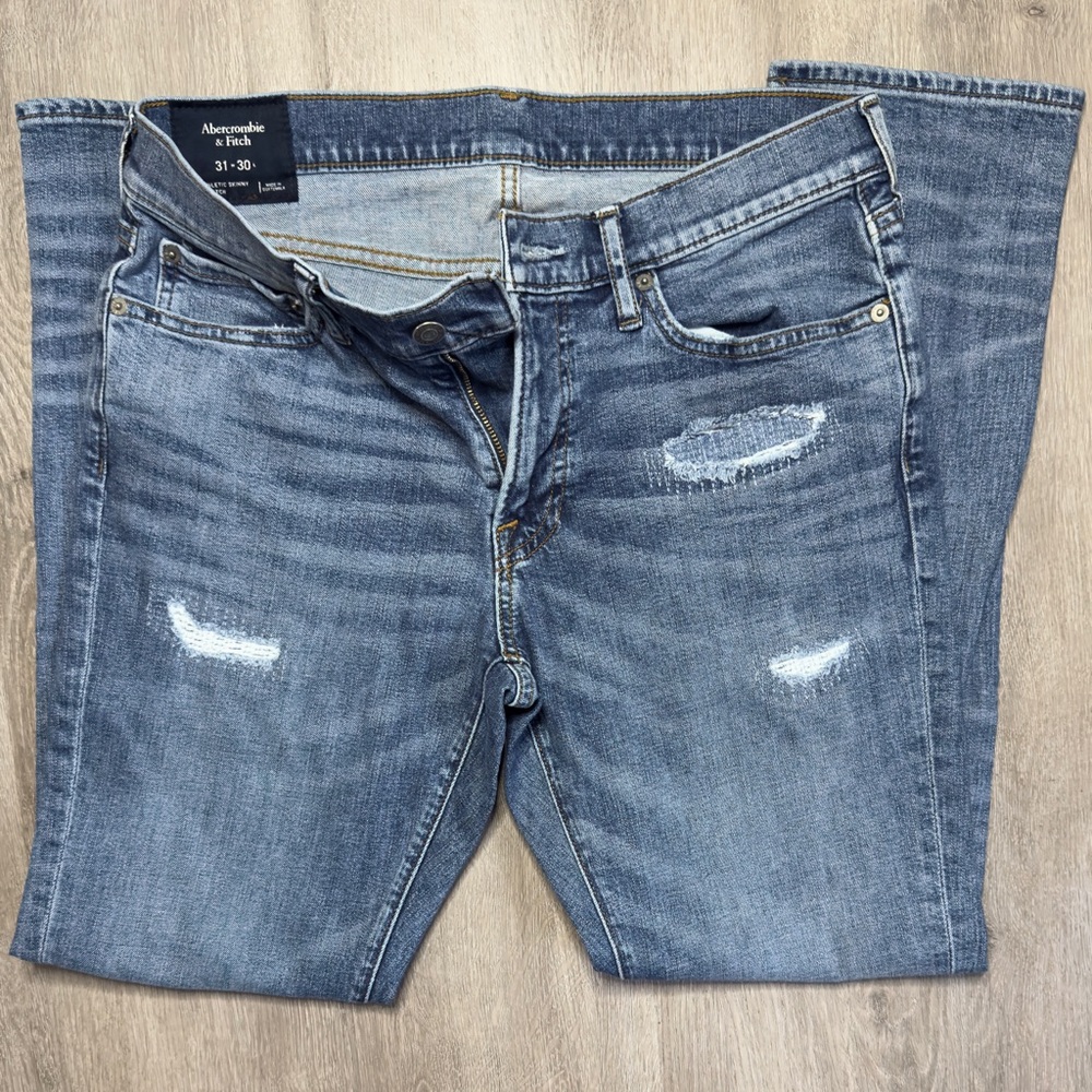 Abercrombie & Fitch Distressed Blue Jeans